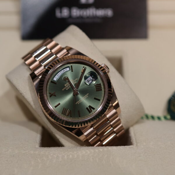 Rolex Daydate Rose Gold Olive 40 mm